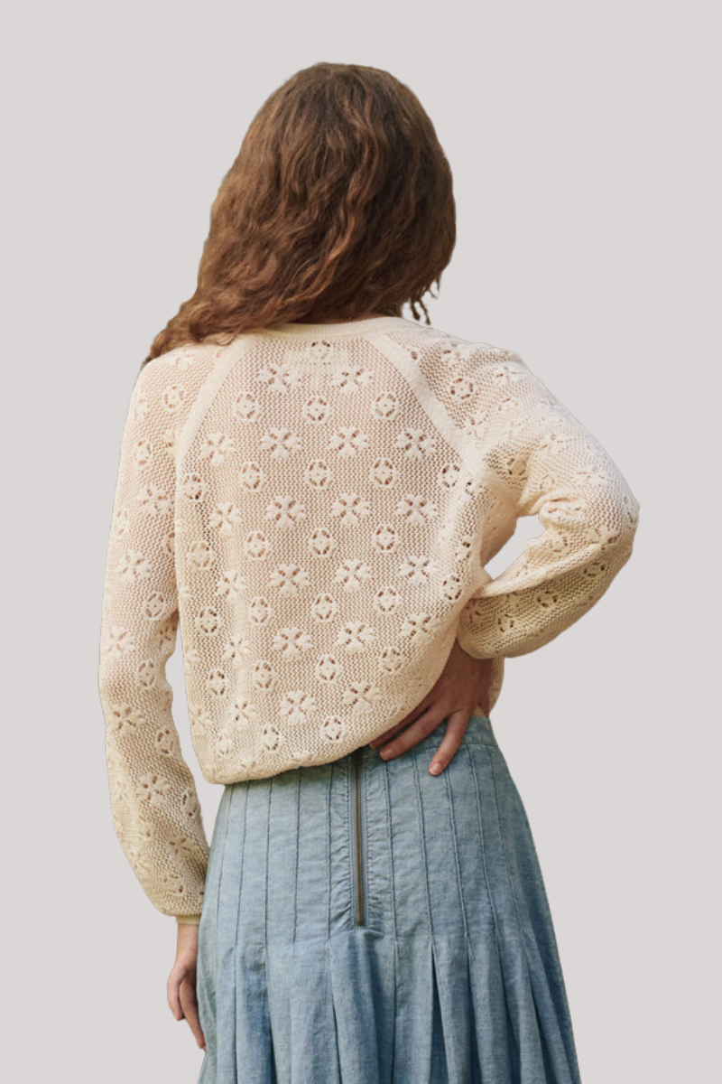 The Great - The Crochet Cardigan - NATURAL