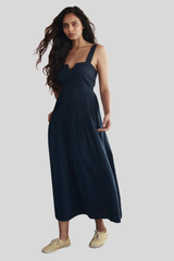 The Great - The Day Break Dress - NAVY