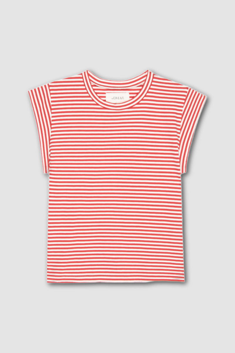 The Great - The Peak Shoulder Striped Tee - SUNCHERR