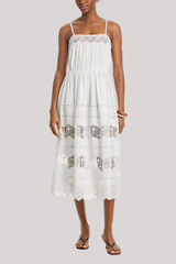 The Great - The Rosette Crochet Dress - CREAM