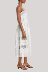 The Great - The Rosette Crochet Dress - CREAM