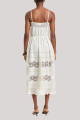 The Great - The Rosette Crochet Dress - CREAM