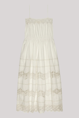 The Great - The Rosette Crochet Dress - CREAM
