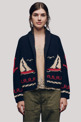 The Great - The Sailboat Lodge Cardigan - DRKNAVY
