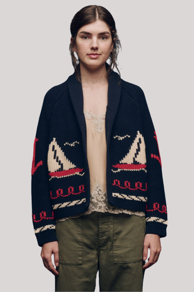 The Great - The Sailboat Lodge Cardigan - DRKNAVY