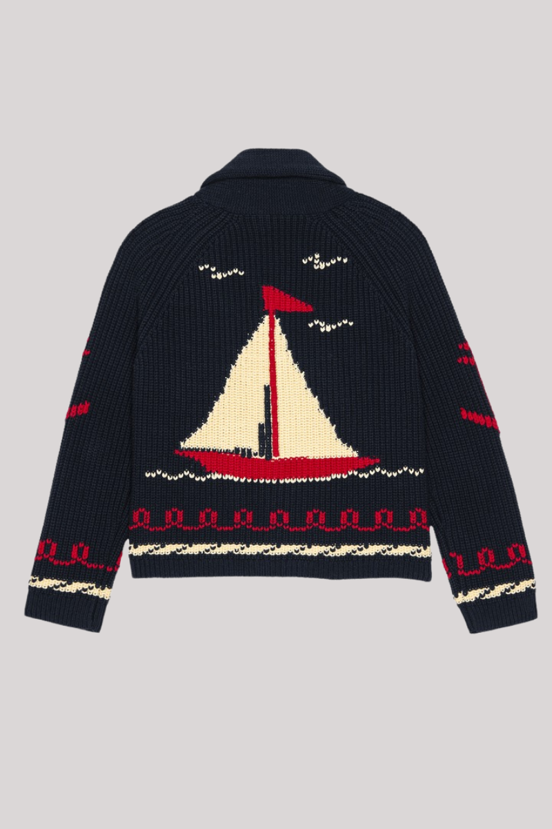 The Great - The Sailboat Lodge Cardigan - DRKNAVY