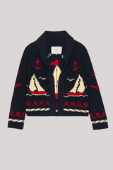 The Great - The Sailboat Lodge Cardigan - DRKNAVY