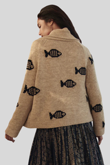 The Great - The Swimming Fish Lodge Cardigan - NATURAL