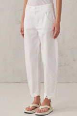 Transit - Comfort-Fit Stretch Cotton Trousers - WHITE