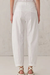 Transit - Comfort-Fit Stretch Cotton Trousers - WHITE