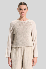 Transit - Cotton Ribbon Knit Muslin Sleeves - SAND