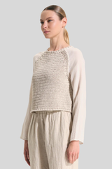 Transit - Cotton Ribbon Knit Muslin Sleeves - SAND