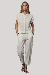Transit - Pinstripe Dropped Shoulder Shirt - MILK
