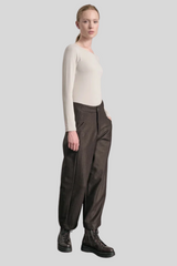 Transit - Pinstriped Wide Leg Trousers - CHOCO