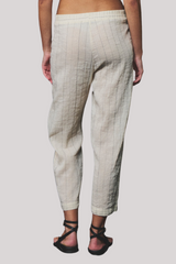 Transit - Relaxed Fit Pinstripe Trousers - MILK