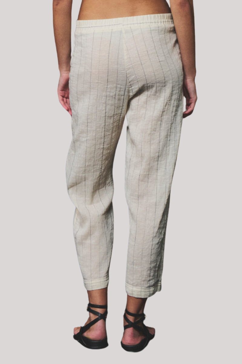 Transit - Relaxed Fit Pinstripe Trousers - MILK