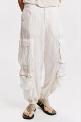 Transit - Silk Blend Multicargo Trouser - SAND