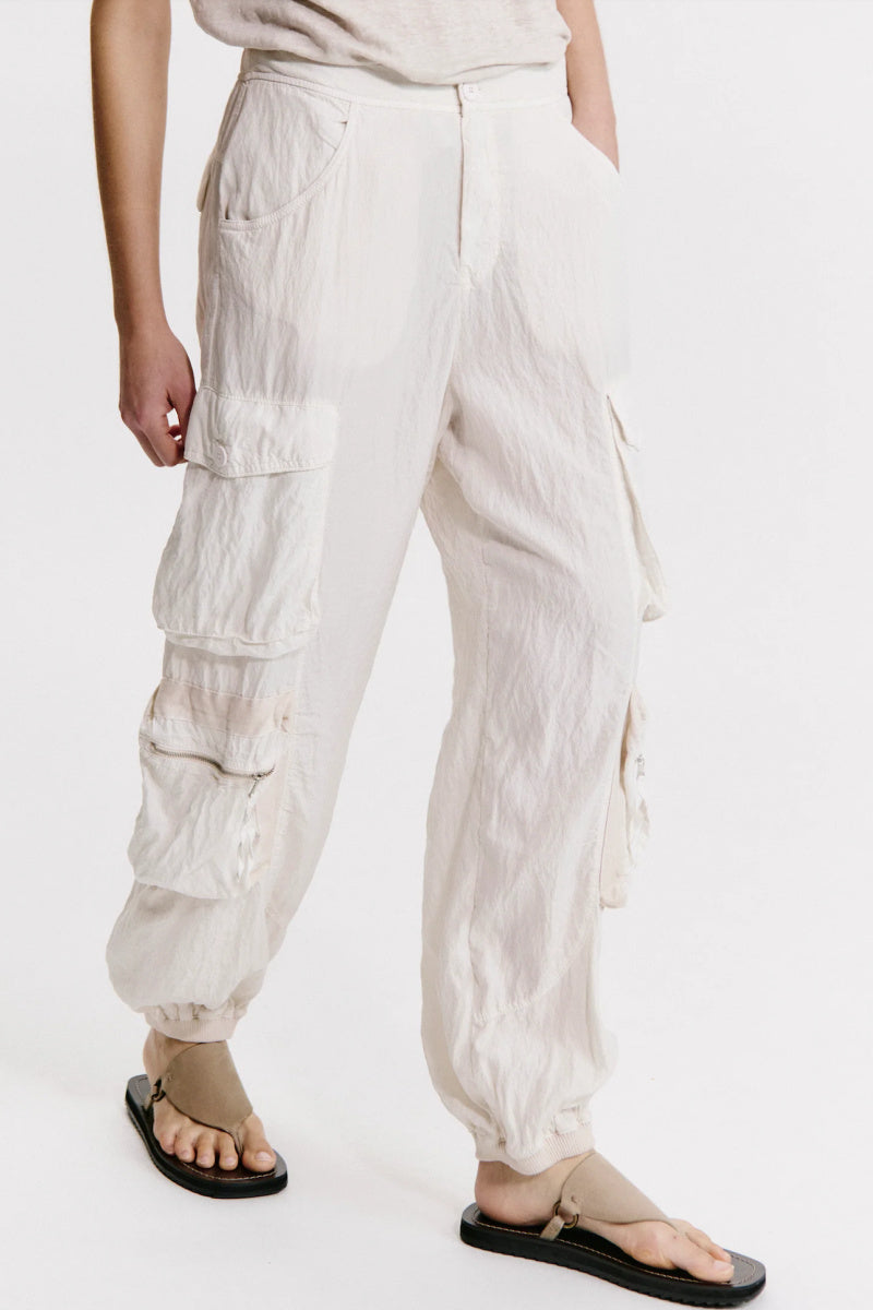 Transit - Silk Blend Multicargo Trouser - SAND