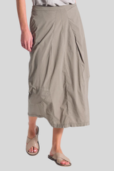 Transit - Stretch Poplin Bombée Shape Skirt - TAUPE