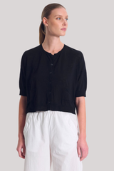 Transit - Wide-Fitting Cardigan - BLACK