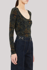 Ulla Johnson - Aris Jersey Long Sleeve U-Neck Top - DESJASPR