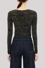 Ulla Johnson - Aris Jersey Long Sleeve U-Neck Top - DESJASPR