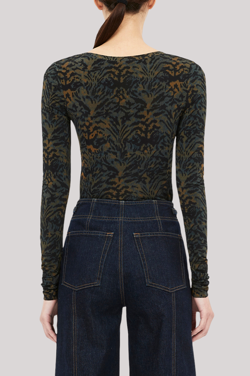 Ulla Johnson - Aris Jersey Long Sleeve U-Neck Top - DESJASPR