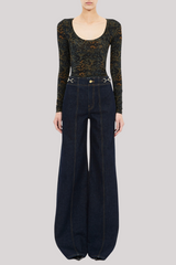 Ulla Johnson - Aris Jersey Long Sleeve U-Neck Top - DESJASPR