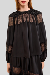 Ulla Johnson - Bess Long Sleeve Silk Blouse - NOIR