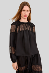 Ulla Johnson - Bess Long Sleeve Silk Blouse - NOIR