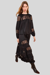 Ulla Johnson - Bess Long Sleeve Silk Blouse - NOIR