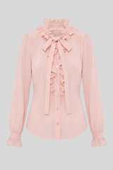 Ulla Johnson - Catroux Long Sleeve Silk Blouse - POWDER