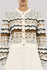 Ulla Johnson - Cecilia Long Sleeve Cardigan - SCALLOP
