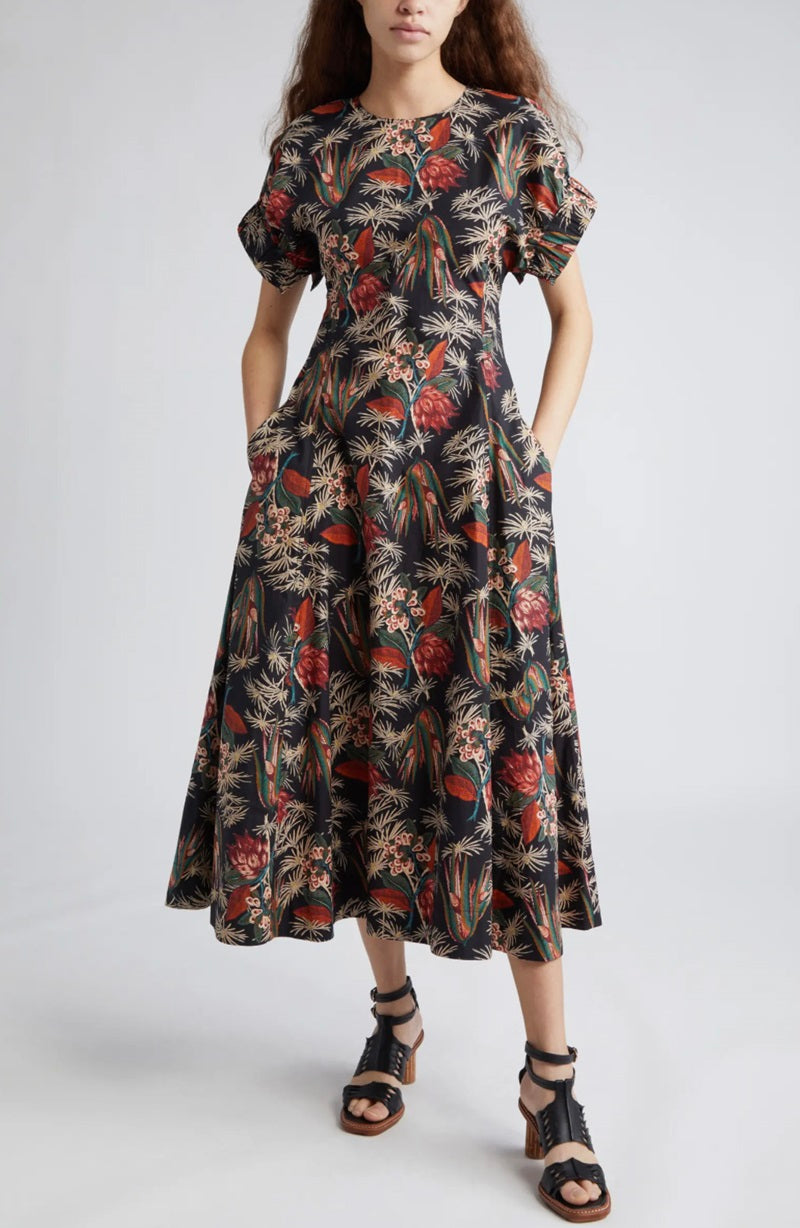 Ulla Johnson - Devon Floral Cotton Midi Dress - ANTHURIU