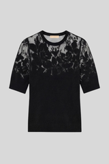 Ulla Johnson - Ella Short Sleeve Lace Top - NOIR