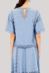 Ulla Johnson - Kai Short Sleeve Top - CHAMBRAY