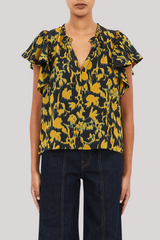 Ulla Johnson - Lilo Flutter Sleeve Blouse - VERDITE