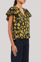 Ulla Johnson - Lilo Flutter Sleeve Blouse - VERDITE