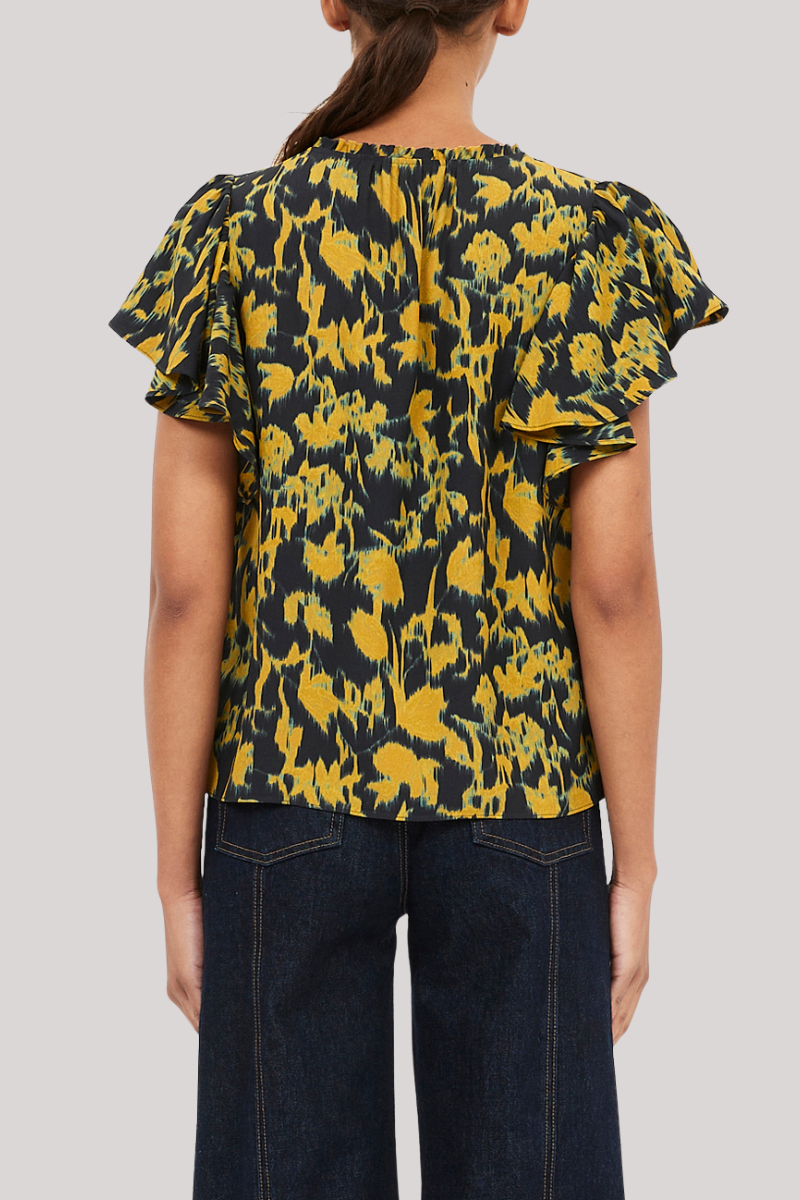 Ulla Johnson - Lilo Flutter Sleeve Blouse - VERDITE