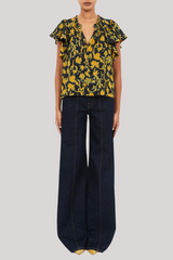 Ulla Johnson - Lilo Flutter Sleeve Blouse - VERDITE