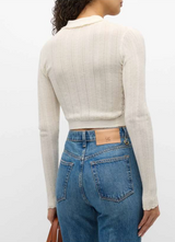 Ulla Johnson - Lottie Silk Cotton Pointelle-Knit Crop Top - ALABASTR