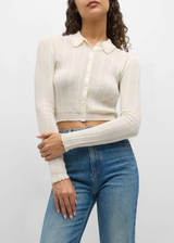 Ulla Johnson - Lottie Silk Cotton Pointelle-Knit Crop Top - ALABASTR