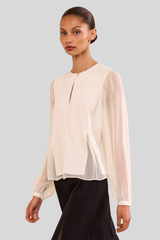 Ulla Johnson - Lucette Long Sleeve Blouse - PEARIVY