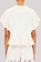 Ulla Johnson - Mariana Short Sleeve Top - COWRIE