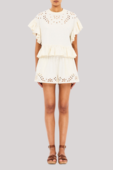 Ulla Johnson - Mariana Short Sleeve Top - COWRIE