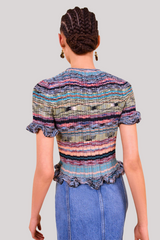Ulla Johnson - Miya Short Sleeve Knit Top - AZURITE