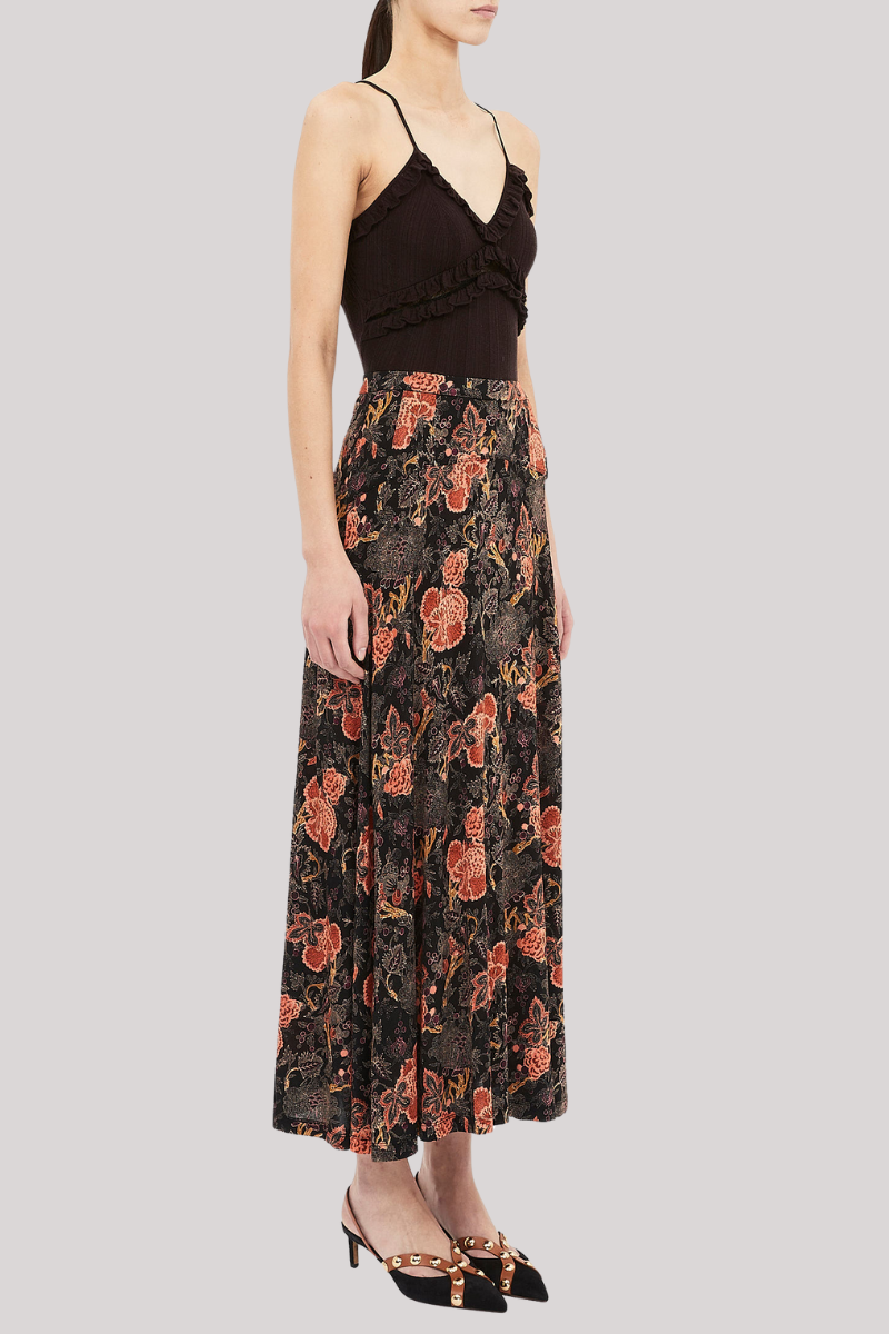 Ulla Johnson - Paola Jersey High Waist Midi Skirt - NIGHTLIL