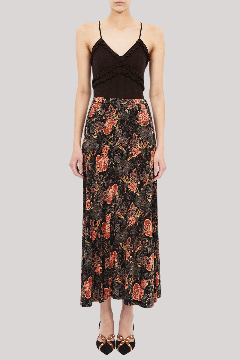 Ulla Johnson - Paola Jersey High Waist Midi Skirt - NIGHTLIL