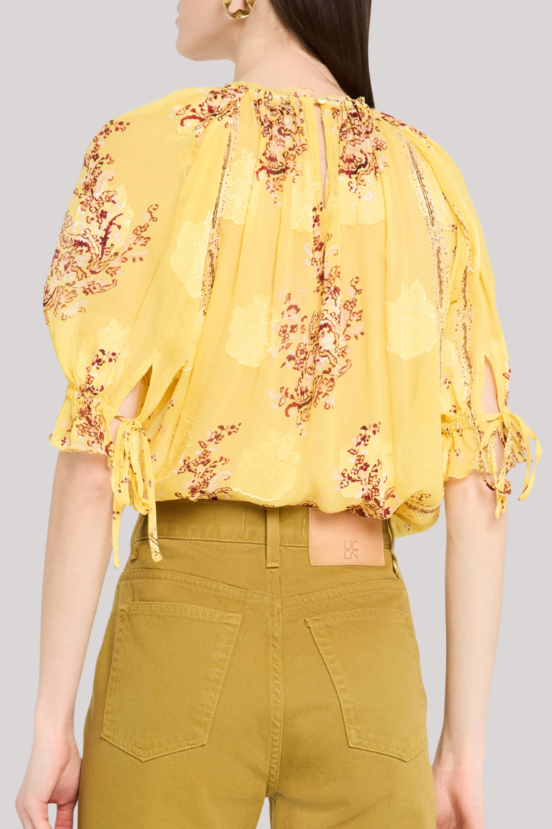 Ulla Johnson - Pippa Short Sleeve Blouse - SOLEIL
