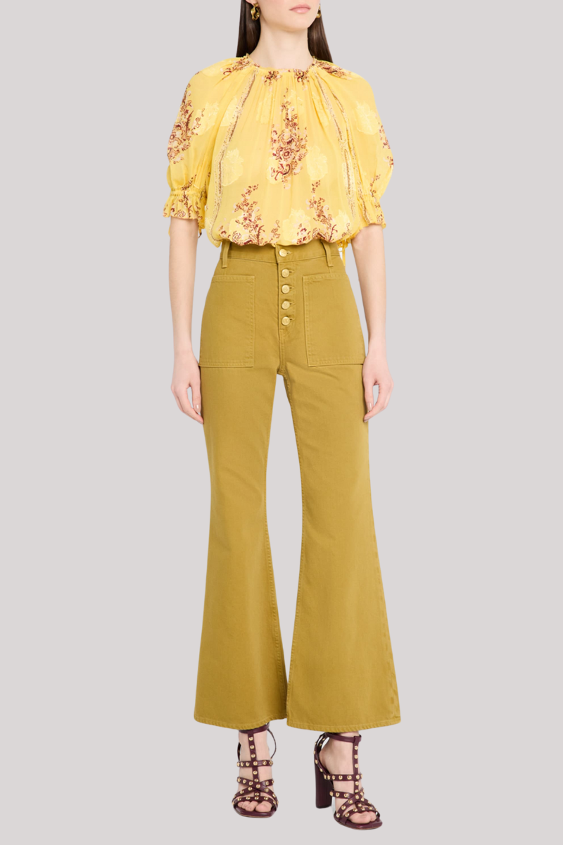 Ulla Johnson - Pippa Short Sleeve Blouse - SOLEIL